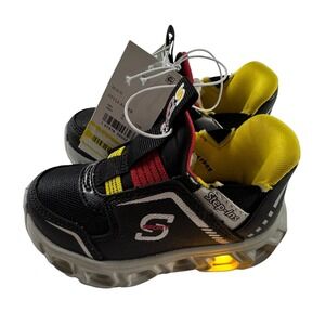 S Sport by Skechers Kaleb Light Up Shoes Step-Ins Black Toddler Boy‎ Size 6 NWT